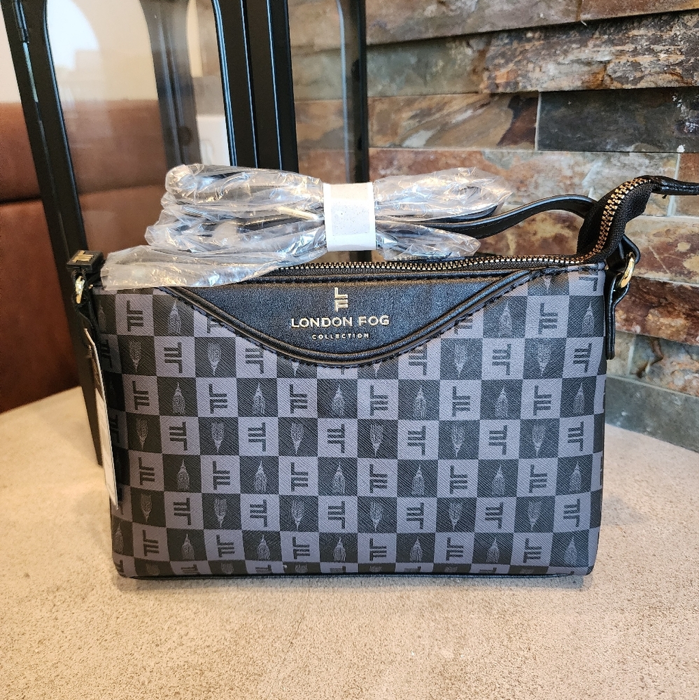 London Fog Signature Print Crossbody- NWT